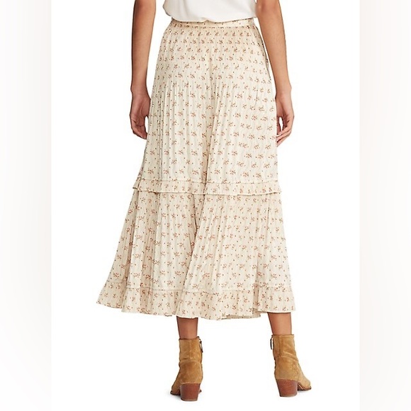 Polo Ralph Lauren Jaclyn Floral Belted Pleated Ruffled Maxi Skirt - Picture 6 of 9